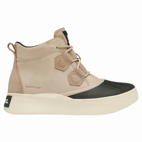 Buckle Detail Textured Pattern Sorel Out N About IV Omega Taupe/Black Waterproof Boot (Women's)