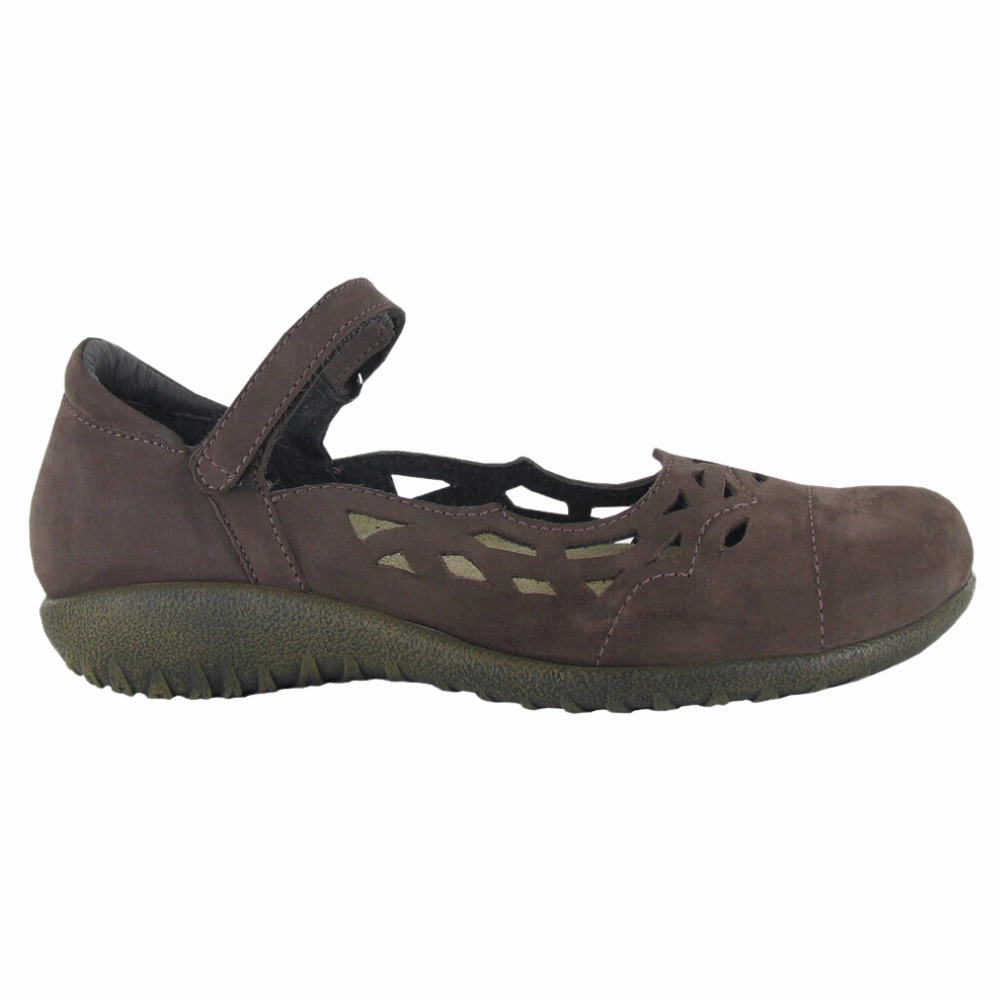 Naot Agathis Coffee Bean Nubuck Mary Jane (Women's) Indoor Friendly