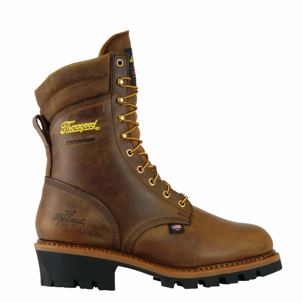 Sporty Design Men's Thorogood LOGGER SERIES ?C 9" BROWN TRAIL CRAZYHORSE ?C INSULATED ?C WATERPROOF