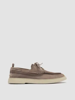 BONES 013 - Grey Suede Boat Shoes Sunny Path