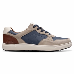 Clarks Mapstone Sport Grey Combi Leather Sneaker (Men's) City Daily