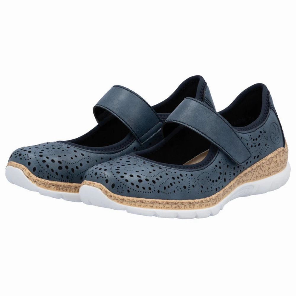 Rieker Nikita 99 Royal/Navy Leather Shoe (Women's) Basic Design High Top Design