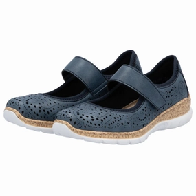 Rieker Nikita 99 Royal/Navy Leather Shoe (Women's) Basic Design High Top Design