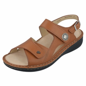 Comfortable Straps Finn Comfort Barbuda Saddle Palio Leather Sandal (Women??s)
