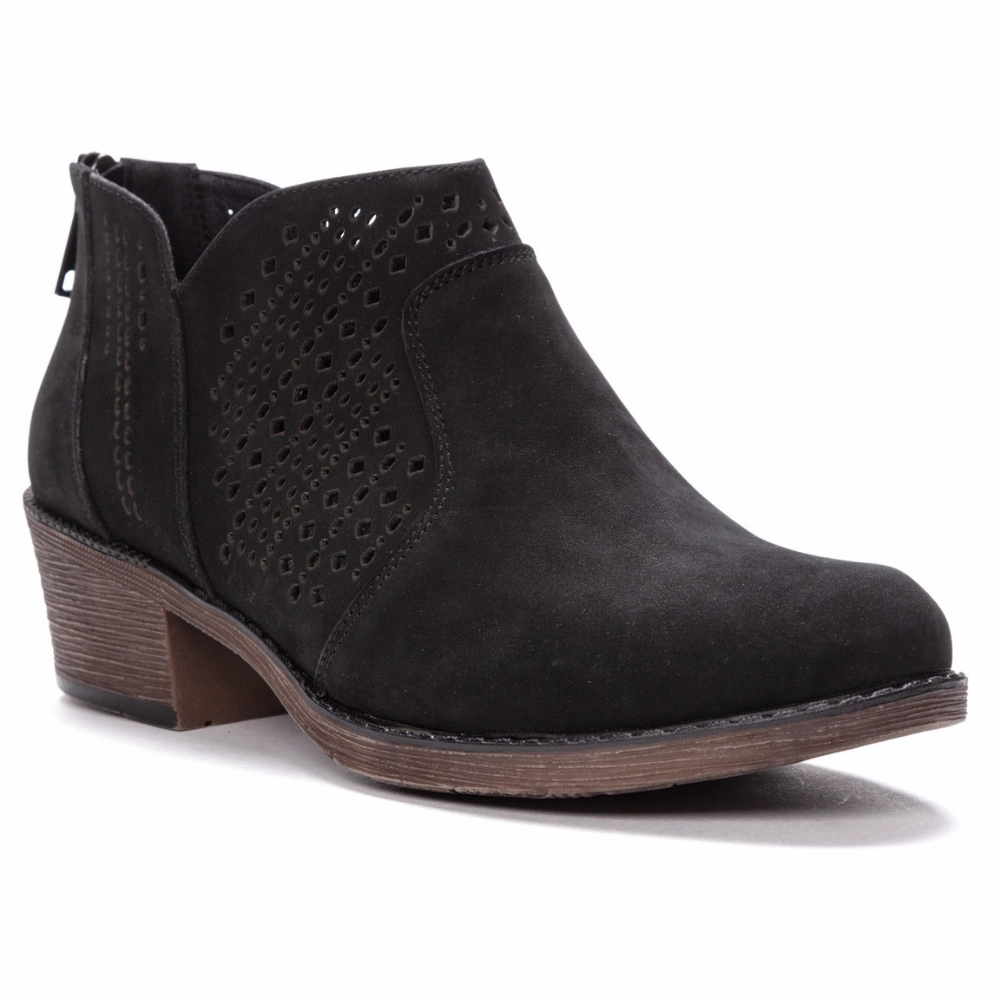 Propet Remy Black Nubuck Bootie (Women's) City Utility MeshMaterial