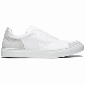 65-225-WHT SPETTACOLARE Italian Pebble Grain Calfskin Sneakers White Smooth Motion Sole Strength