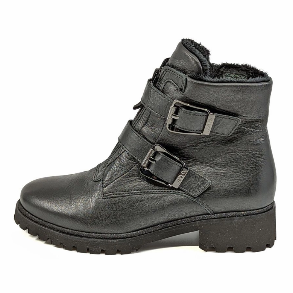 Durable Traction Ara Durant Black Leather Boot (Women's)