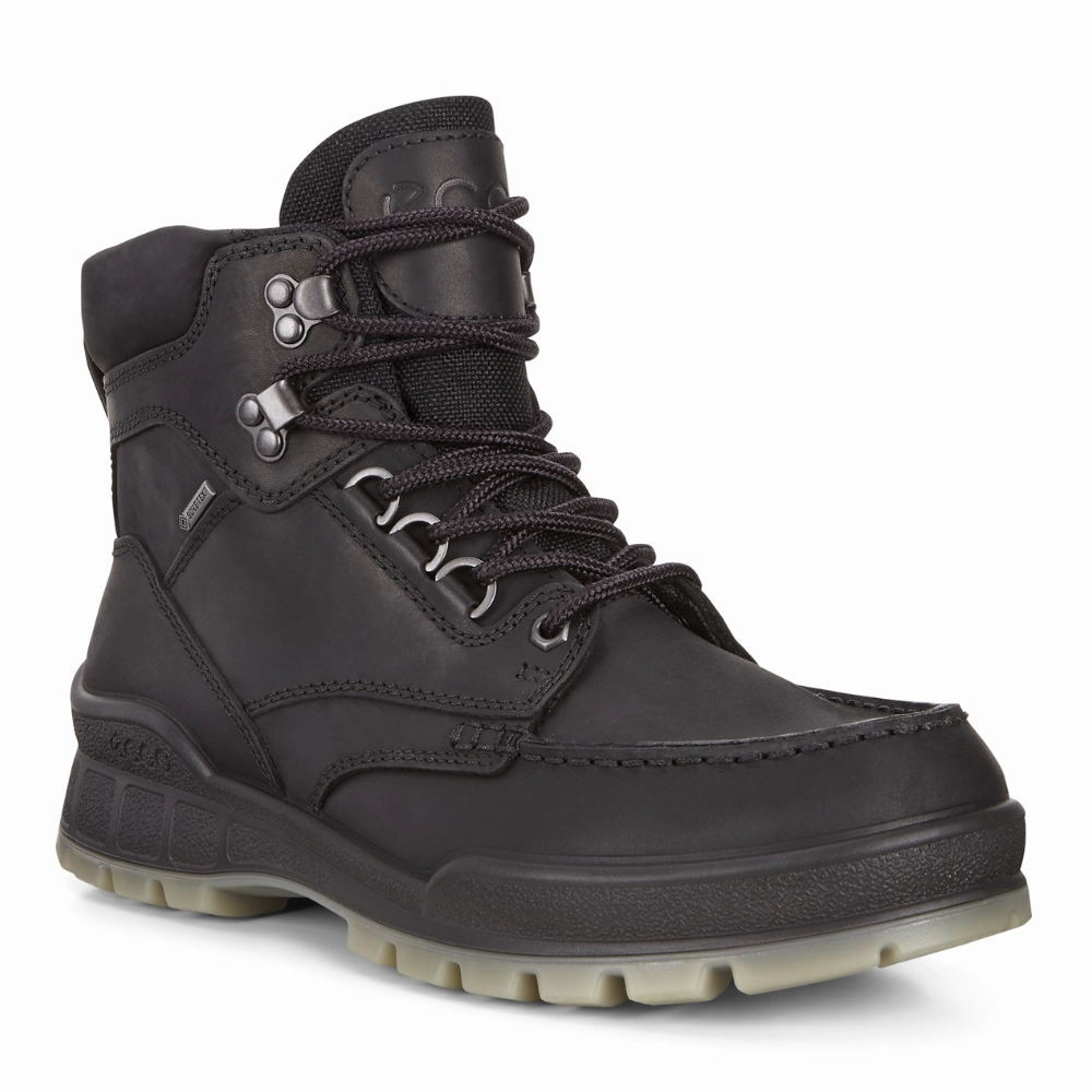 Ecco Track 25 Black High Boot (Men's) Durable Material Dock Easy