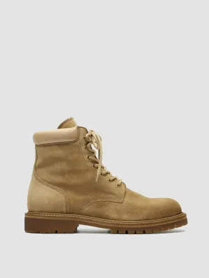 BOSS 002 - Brown Suede and Leather Lace Up Boots Flexible Frame Rainy Day Commuter microfiber