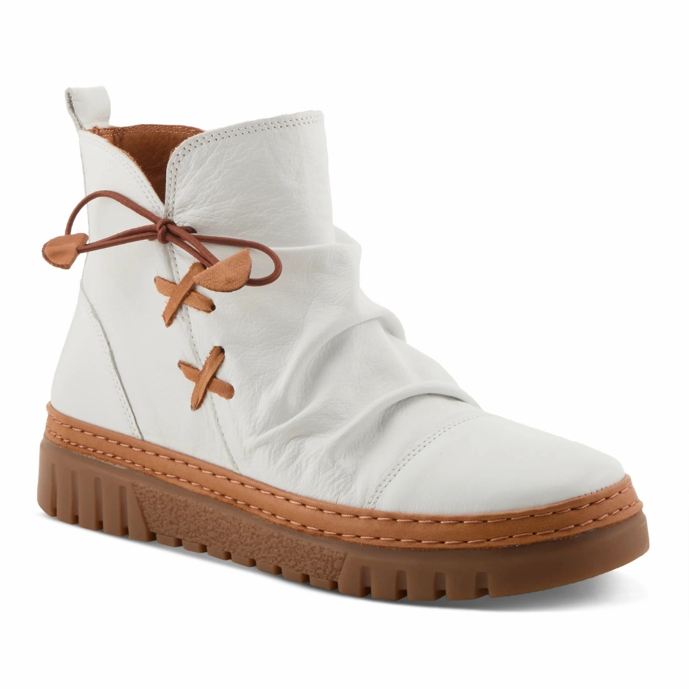 Spring Step Vandis White Leather Boot (Women's) LightweightUpper