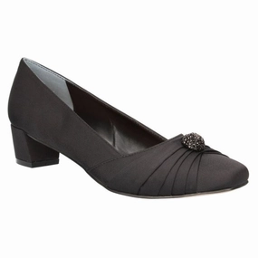 J. Renee Lariel Black Satin Dress Pump (Women's) Power Move