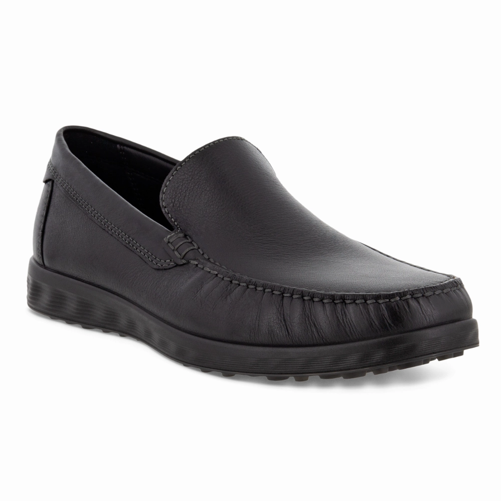 Polished Leather Finish Fresh Walk Ecco S Lite Moc Black Classic Shoe (Men's)