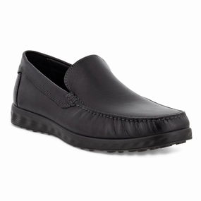 Polished Leather Finish Fresh Walk Ecco S Lite Moc Black Classic Shoe (Men's)