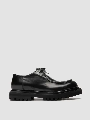 EVENTUAL DD 109 - Black Leather Derby Shoes Slip On Teen Edge