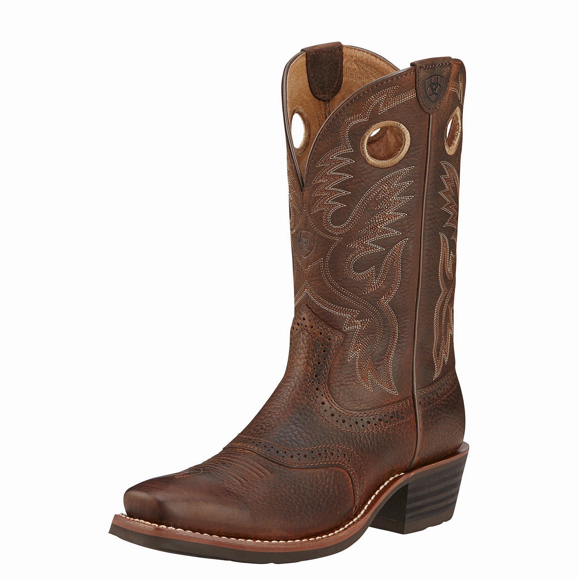 Workwear Style Comfortable bend ARIAT Men's Heritage Roughstock Boot - Brown Oiled Rowdy