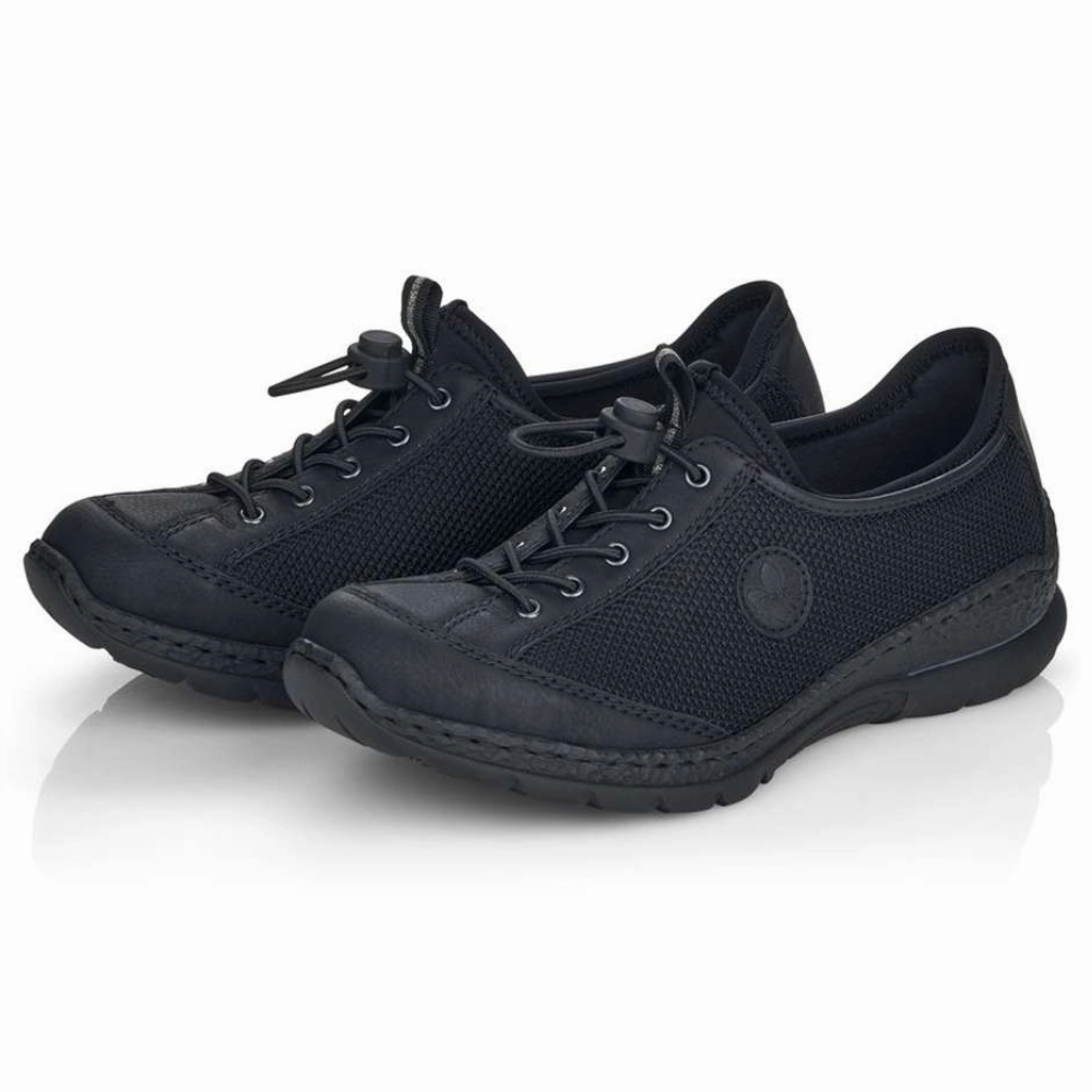 Rieker Nikita M6 Black Textile Sneaker (Women's) Midday Style