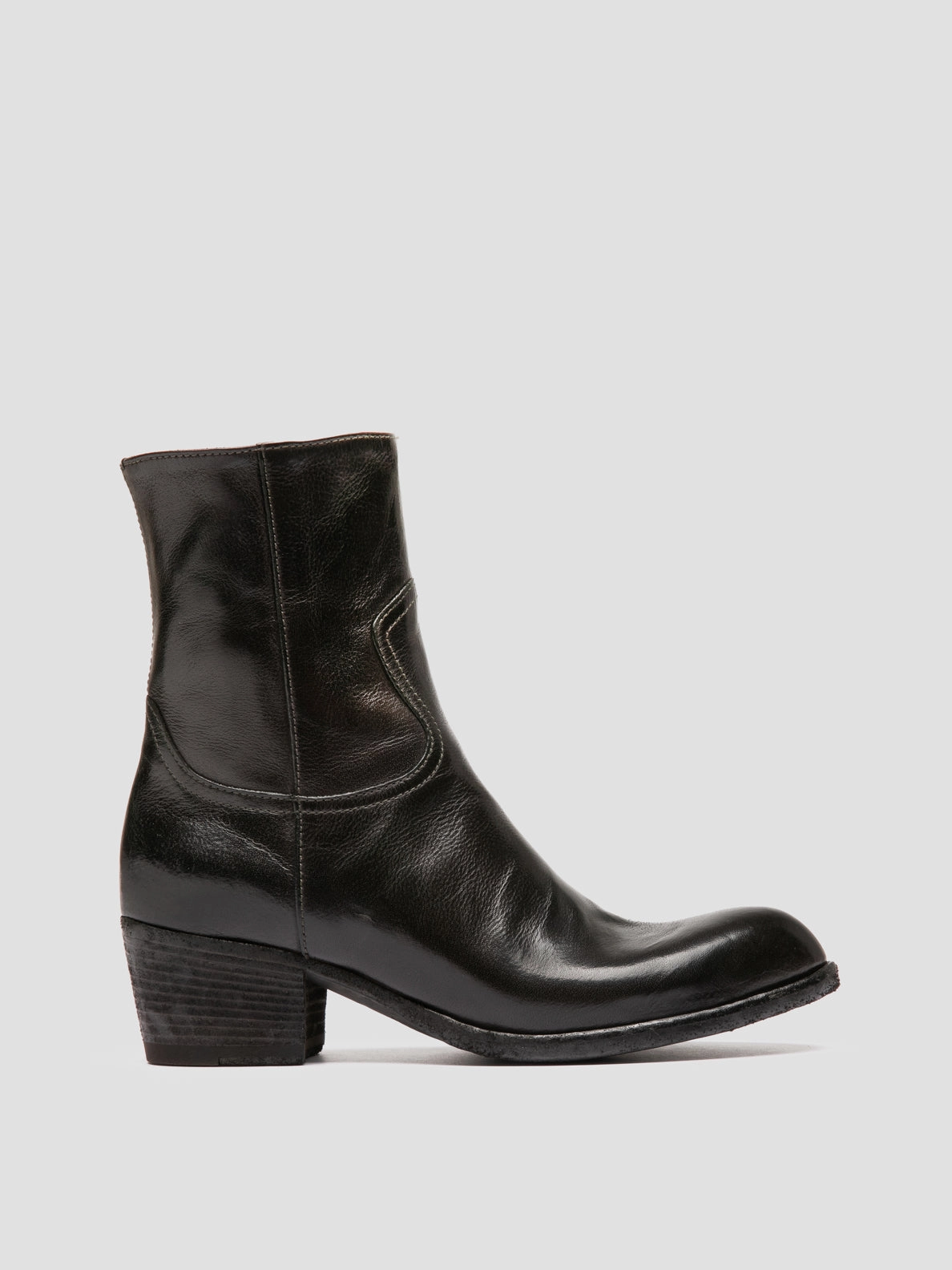 WADE 003 - Grey Leather Zipped Boots Field Work Insulated Hiking Trails