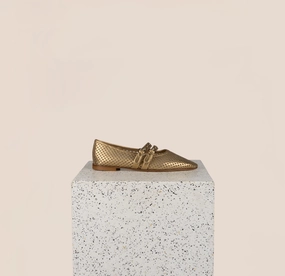 Sand Step Como 2 Buckle  - Perforated Gold Foil