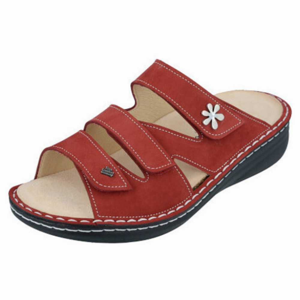Chic Vacation Footwear Finn Comfort Grenada Chili Nubuck Sandal (Women's)