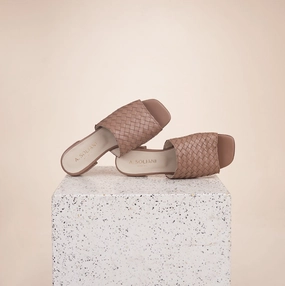 Relaxed Flip-flops Fiore - Woven Leather Taupe