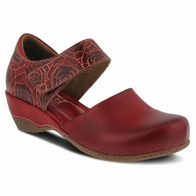 L'Artiste By Spring Step Gloss-Pansy Red Leather Mary Jane (Women's) Daily Comfort Unisex Look