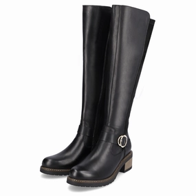 Remonte Aida 73 Black Leather High Boot (Women's) Step Right Blossom Hike