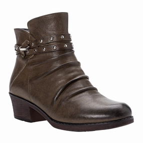 Propet Roxie Brown Leather Bootie (Women's) Art Cut