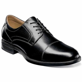 Florsheim Midtown Cap Toe Oxford Black Smooth Leather (Men's) Professional Mood Team Lead