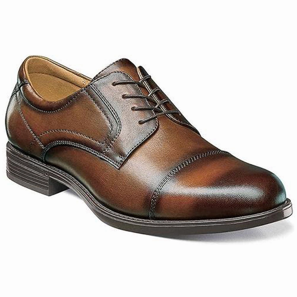 American Prep Refined Mood Florsheim Midtown Cap Toe Oxford Cognac Leather (Men's)
