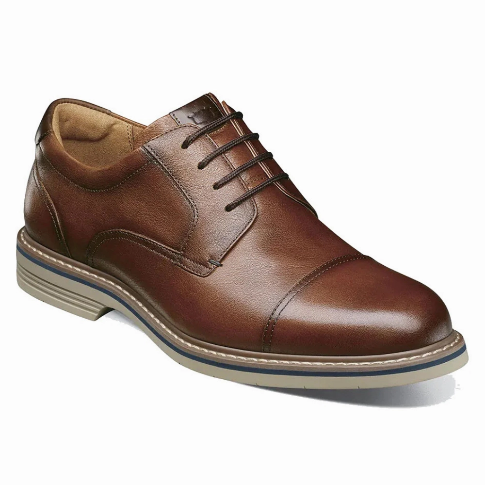 Slim Comfort Florsheim Norwalk Plain Toe Brown Crazy Horse Oxford (Men's)