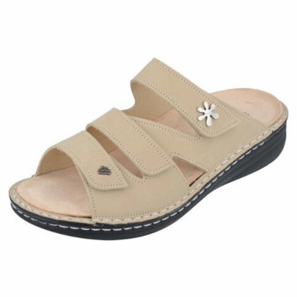 Adjustable band Molded Footbed Finn Comfort Grenada Ivory Nubuck Sandal (Women's)