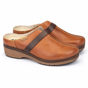 Break Hike Zero Drop Sole Geometry Pikolinos Granada W0W-3590C1 Brandy Leather Clog (Women's)