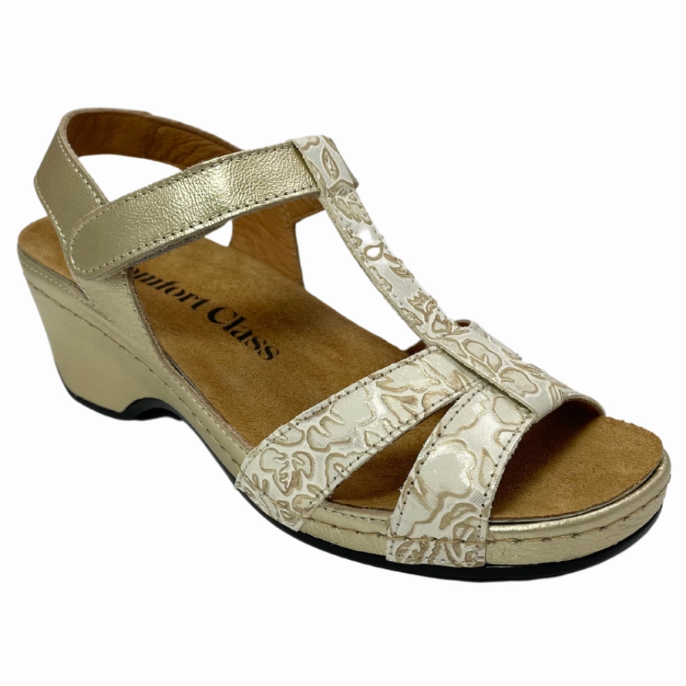 Comfort Class Sunshine Benton Crema Sandal (Women's) Foot Stability Sleek Flip-flops