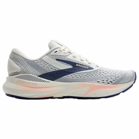 Brooks Adrenaline GTS 24 Grey/Blue Ribbon/Peach Running Shoe (Women's) Relaxed Fit Shoes