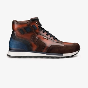 Slip   Resistant Lug Thermal Core Urban Traveler Men's Brown & Blue High-Top Sneaker