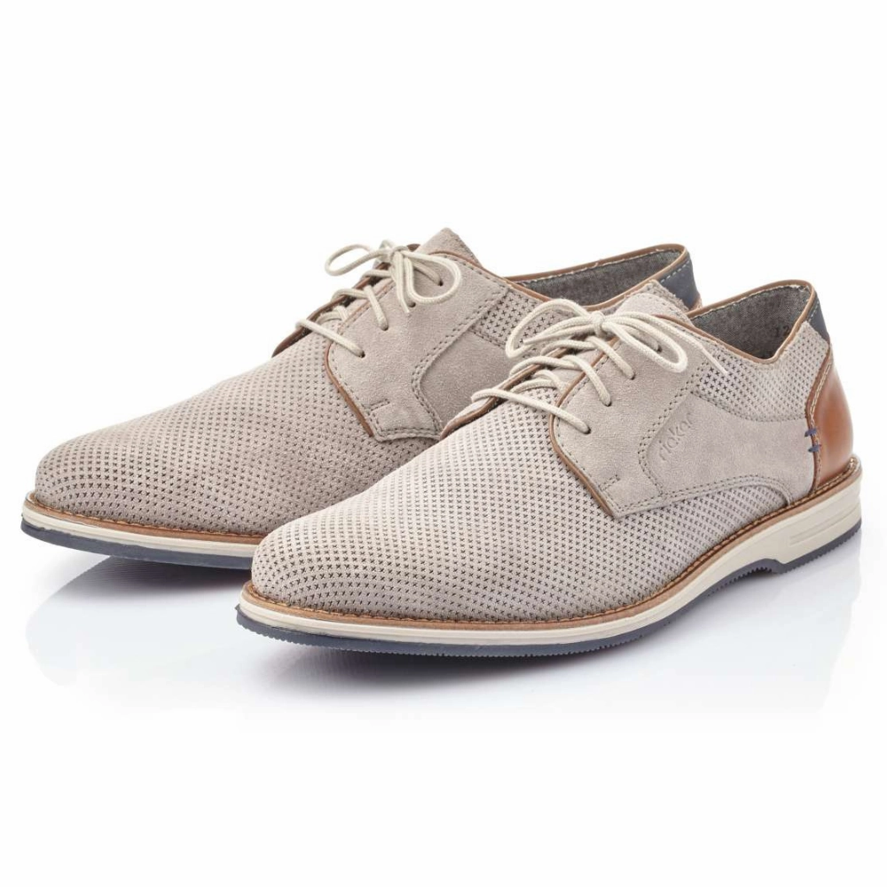 Anti Fatigue Technology Rieker Mike 04 Grey Nubuck Oxford Shoe (Men's)