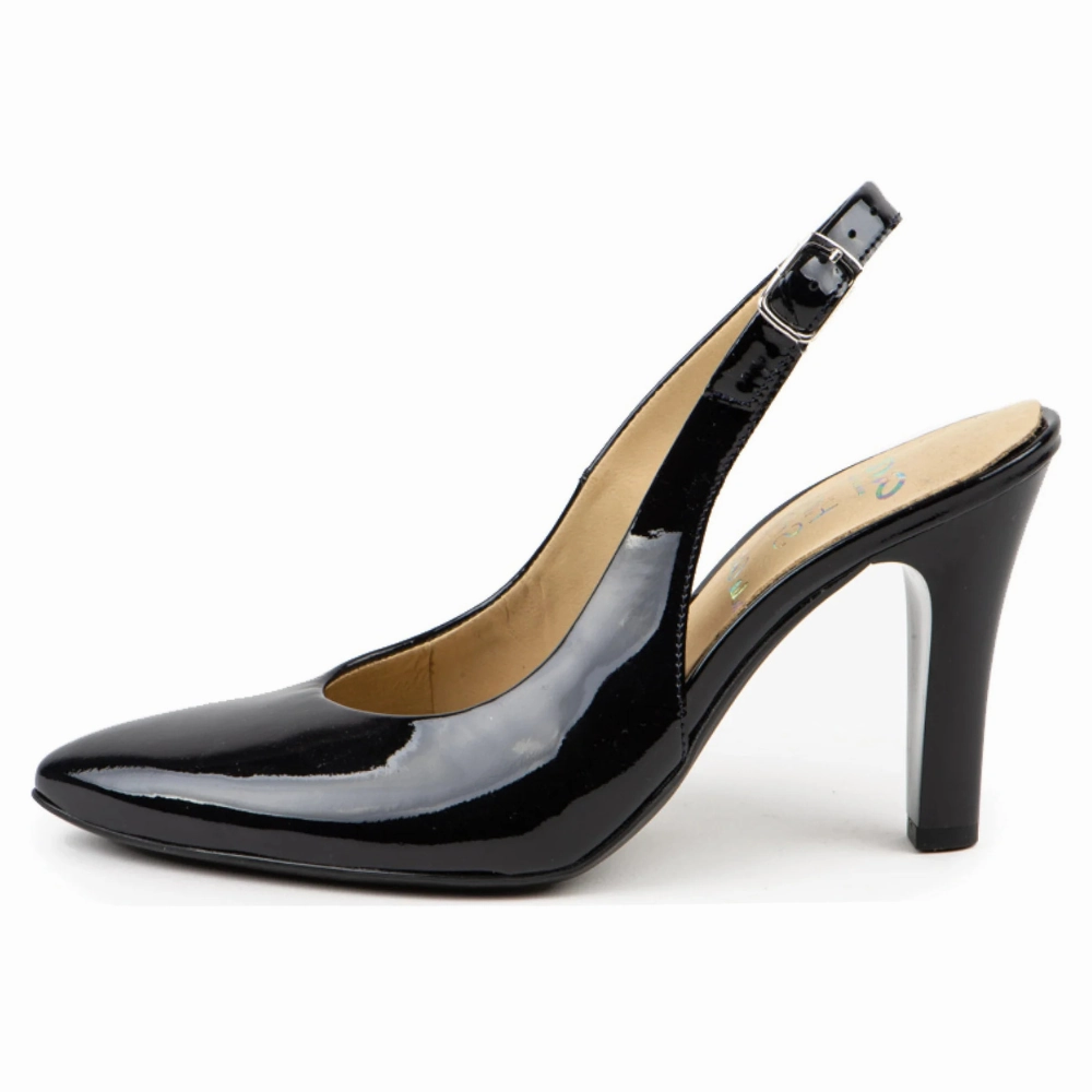 Pointed Sandals Ara Faith Blue Patent Leather Slingback Pump (Women's)