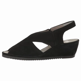 Ara Camila Black Suede Sandal (Women's) Market Walk
