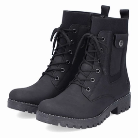 Moisture Wicking Layer Rieker Payton 40 Black Biker Boot (Women's)
