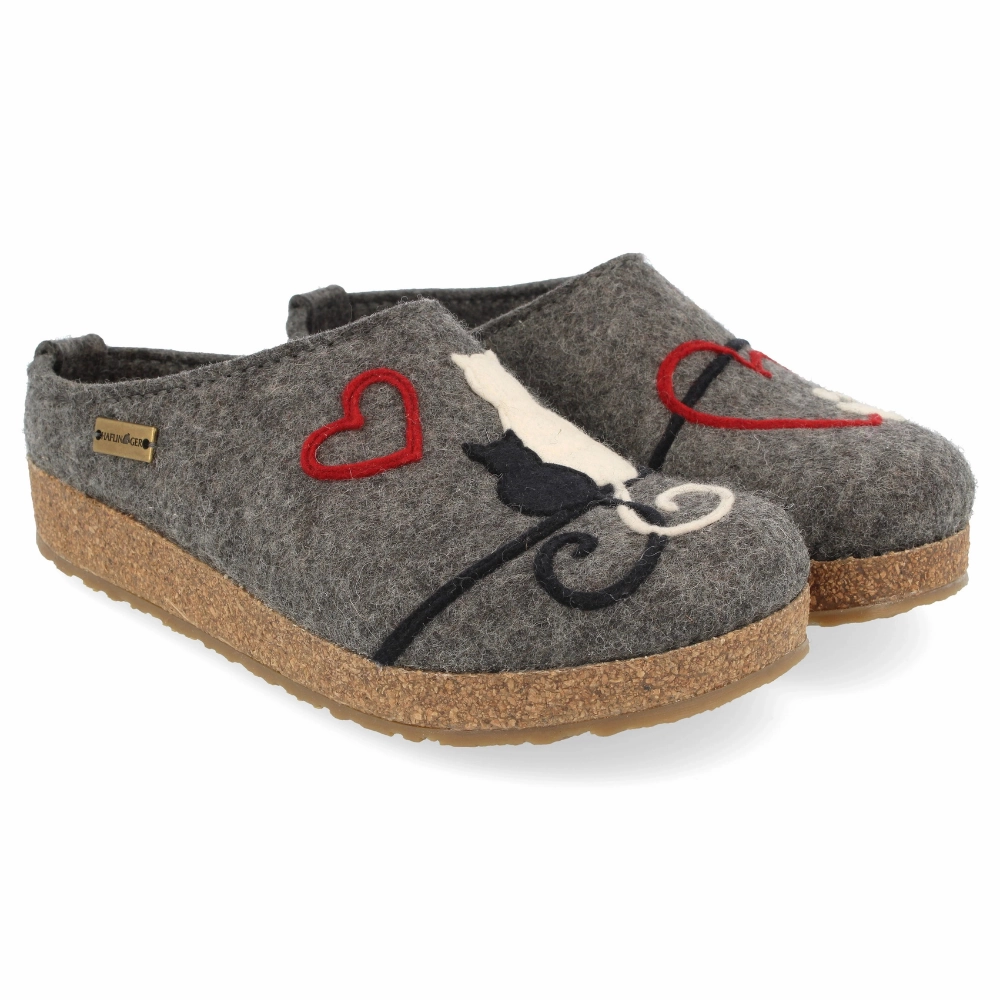 Low Maintenance Comfort Balance Haflinger Micini Grey Wool Slipper (Women's)