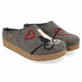 Low Maintenance Comfort Balance Haflinger Micini Grey Wool Slipper (Women's)