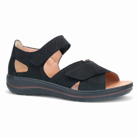 Hartjes Pop Sandal Black Nubuck (Women's) Outdoor Relaxation Shoes