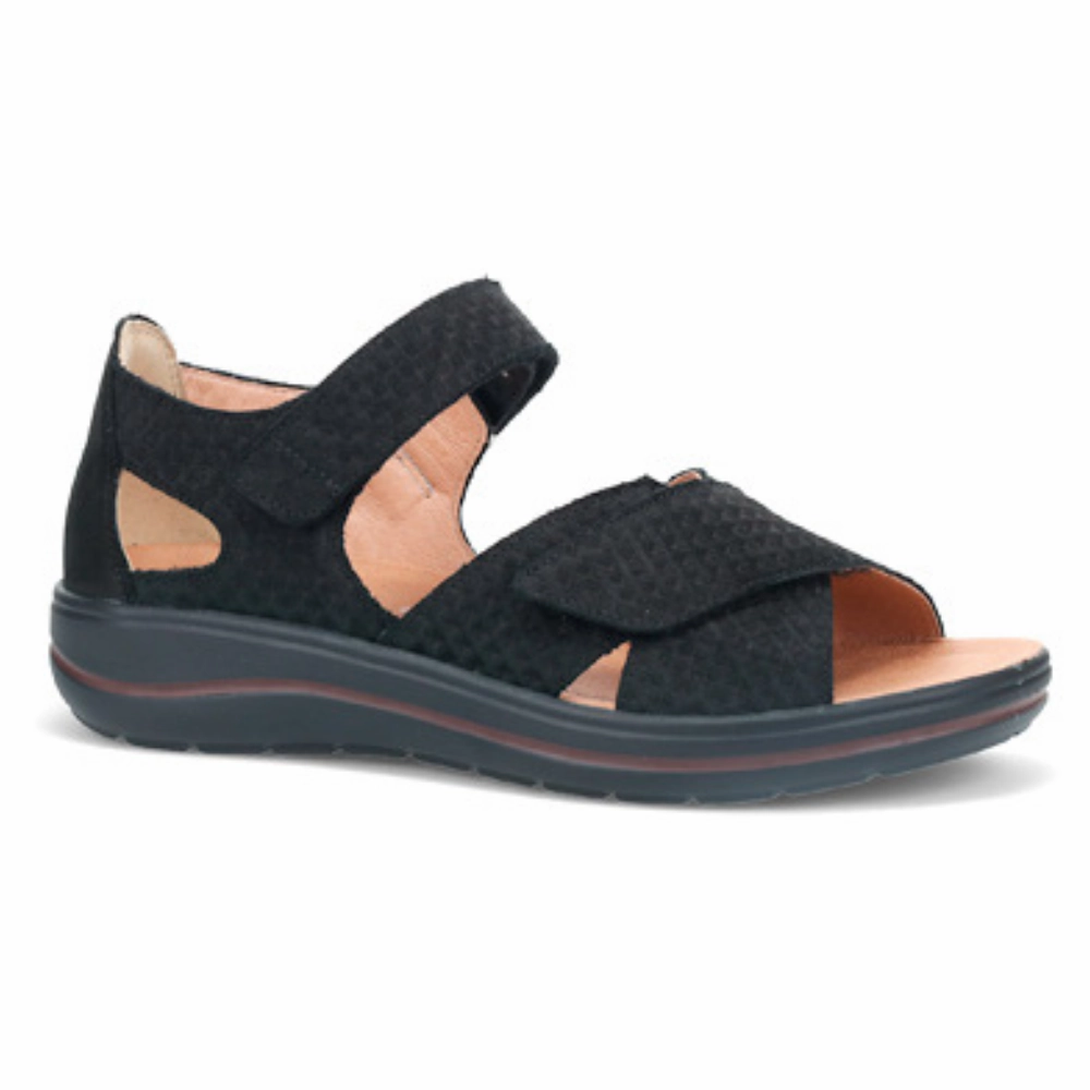 Hartjes Pop Sandal Black Nubuck (Women's) Outdoor Relaxation Shoes