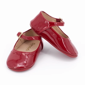 Patent Leather Baby Shoes - Red Team Match