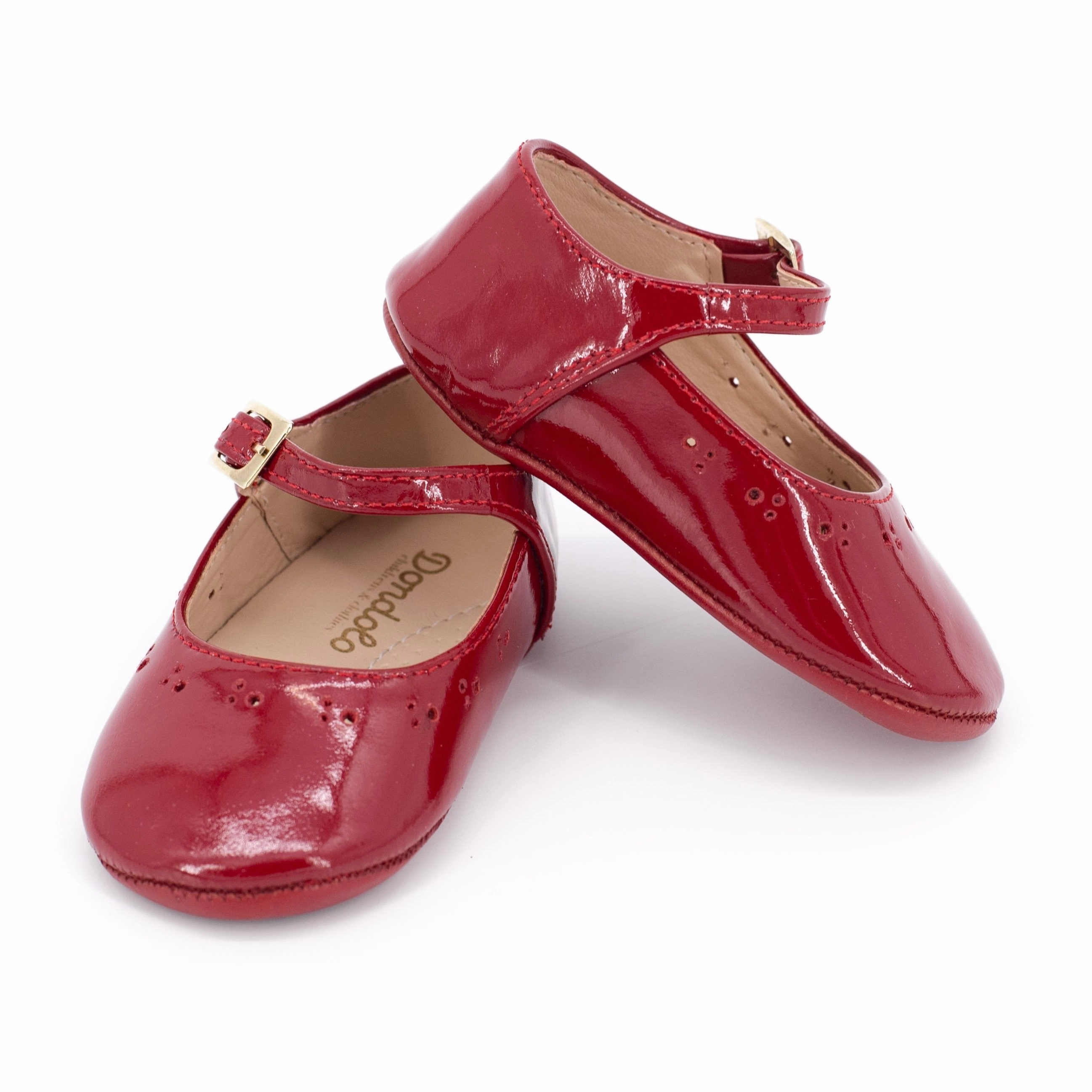 Patent Leather Baby Shoes - Red Team Match