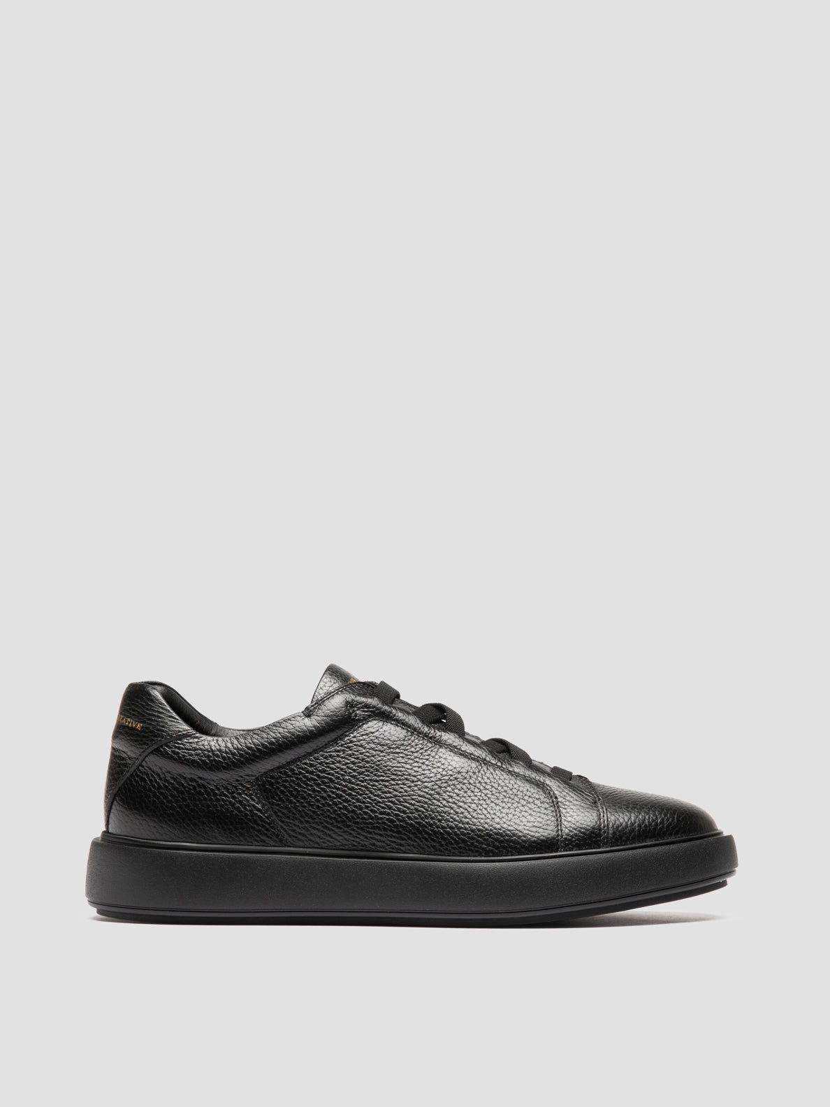 SLOUCH 001 - Black Leather Sneakers easiest Impact Resistant Heel