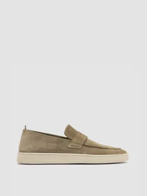 HERBIE 001 - Taupe Suede Penny Loafers Travel Essential