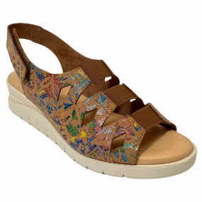 Valeria's Cecily Multi Color Soft Leather Sandal (Women's) Holiday Mood
