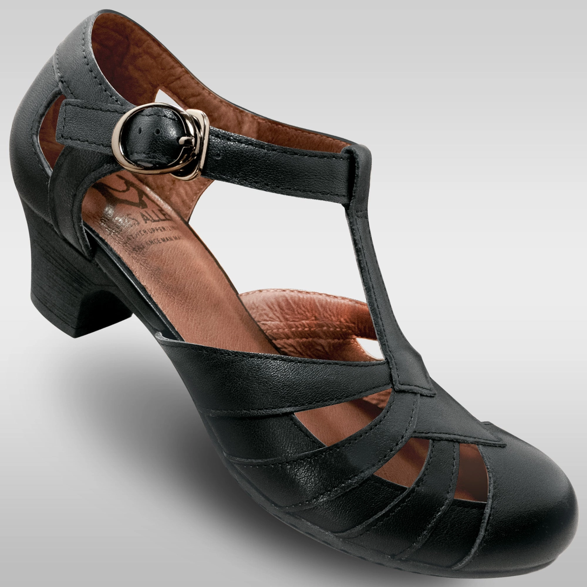 Affordable athlete - style Aris Allen Black T-Strap Dance Shoes
