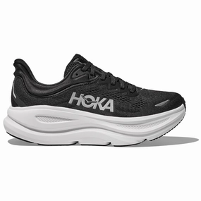 Non-Slip Sole Port Run Hoka Bondi 9 Black/White Running Shoe (Men's)